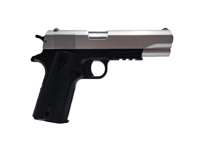 Colt 1911 Spring Dual Tone Silver Black Metal Slide 6mm 0.7J Airsoft pištolj-1