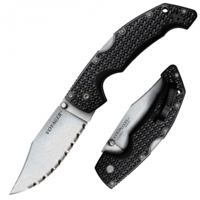 COLD STEEL VOYAGER LARGE CLIP POINT SERRATED EDGE -1