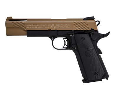 Colt 1911 Ported Gas - Tan Slide, Black Lower - Airsoft pistol-1